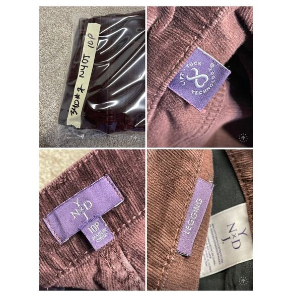 NYDJ womens corduroy legging jeans sz 10P 9” rise brown stretch denim - Picture 12 of 12